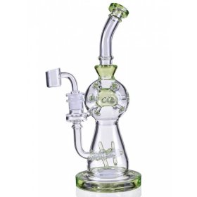 Smoke Propeller Dab Rig 12" Dual Spinning Propeller Perc To Swiss Faberge Egg Perc Dab Rig with Banger and Bowl Lake Green New