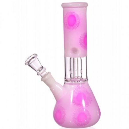 8" Sun Splash Percolator Bong Pink New