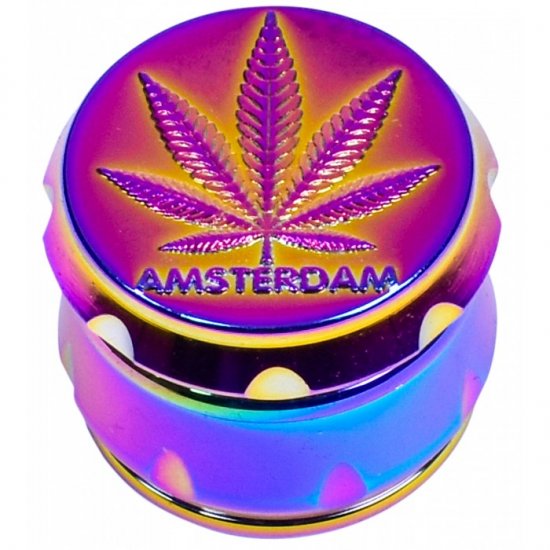 The Amsterdam Four Part Mini Grinder 30MM Rainbow New