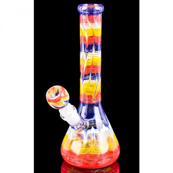 Hot Smoke 10\" Colorful Pattern Beaker Bong New