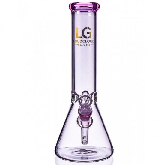 12\" Loud Cloud Glass Thick Clear Beaker Base Bong Water Pipe Pink New