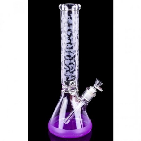 The Vibranium Chill Glass 15" Thick UV Reactive Color Changing Beaker Base Bong Purple New