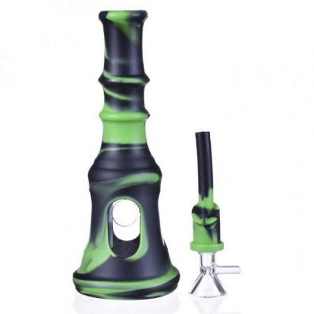 The Liberty Bell Portable Silicone Glass Hybrid Bong with 14mm Glass bowl New