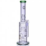 The Wicked Tower On Point Glass 18" Straight Swiss to Donut Perc Bong Ice Blue New