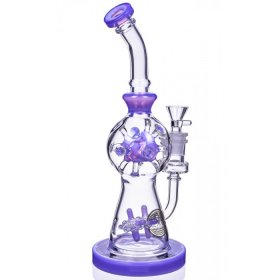 Smoke Propeller Dab Rig 12" Dual Spinning Propeller Perc To Swiss Faberge Egg Perc Purple New