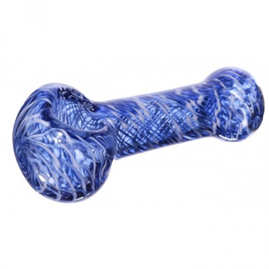 3\" Hypnotic Glass Spoon Pipe - Blue New