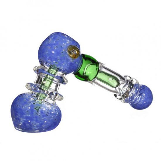 7\" HAMMER BUBBLER WITH PERC BLUE New
