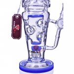 SmokeCup Trophy ChillGlass 13" Royalty Cone Sprinkler Perc Bong Blue New