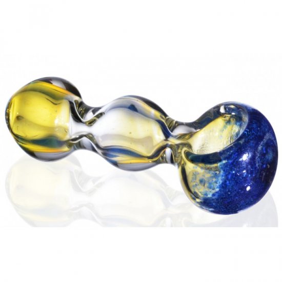 3\" BUBBLED GLASS PIPE Golden Fumed New