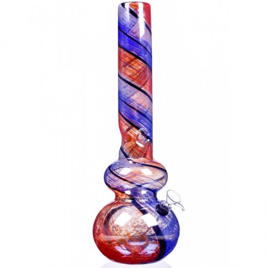 Rainbow Splash 18\" Thick And Chunky Glass Bong Water Pipe New