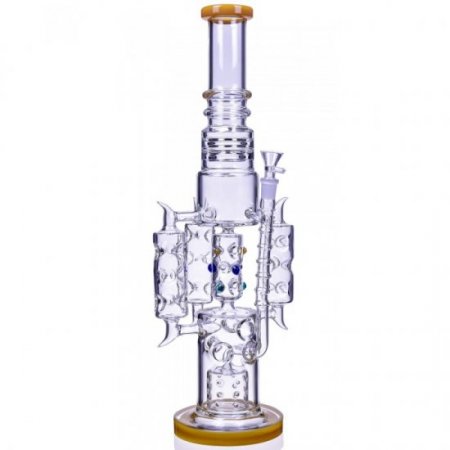 Barrel Glass 20" Triple Chamber Bong with Multi Barrel Perc Heavy Duty Glass Water pipe New