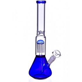 14" Beaker Base Bong with 8-Arm Tree Perc Water Pipe Blue New