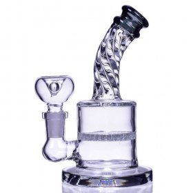 The Smokebrust 6" Tilted Honeycomb Bong Water Pipe Clear Black New