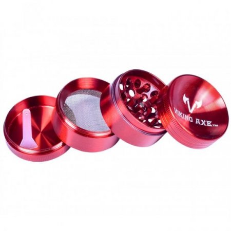 Red Yoshi Viking Axe Four Part Concave Grinder 40mm Red New
