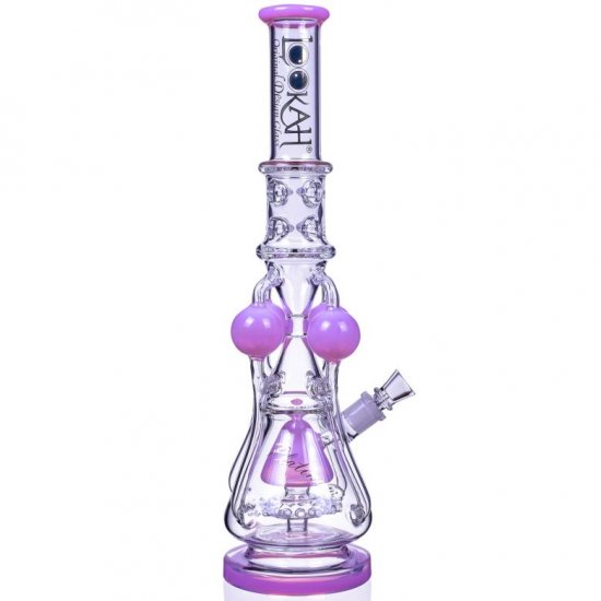 The Amazonian Trophy Lookah Platinum Series Bong 19\" Smoking Bong With 4 Circular Chamber Recycler And Sprinkler Mushroom Perc Pink New