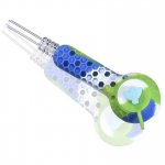 Stratus 4" Silicone Hand Pipe 2 In 1 With Honey Dab Straw Greenish Blue New