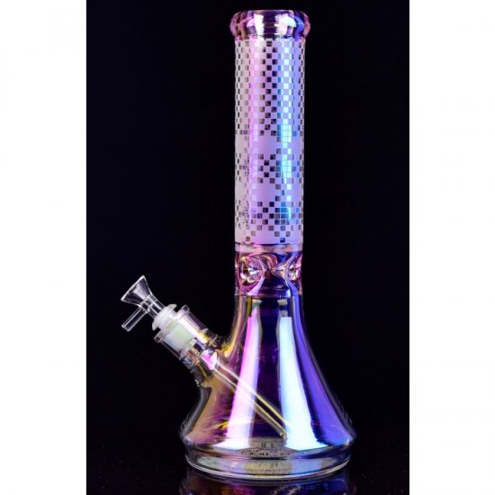 Stereo Night 14\" Chameleon Sandblasted Beaker Base Bong Pink New