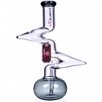 Chill Glass 15" Double Zong Bong w/ Down Stem and 14mm Dry Bowl Ash Black New