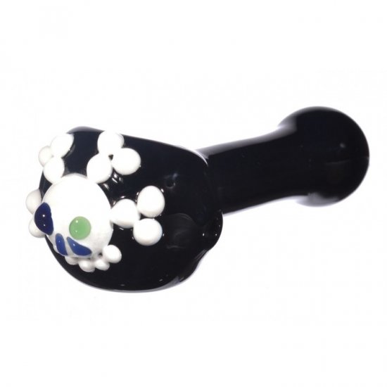 3.5\" Hazard Skull Glass Spoon Hand Pipe - High Quality New