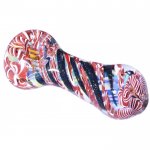 4" Swirl Dichroic Pipe - Red New
