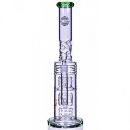 The Wicked Tower 18" Straight Swiss to Donut Perc Bong Teal New