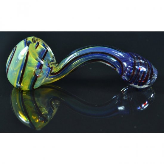 6\" Fumed Sherlock Glass Pipe - Striped New