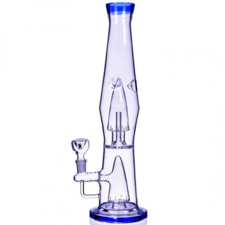 Magic Lamp 14" Showerhead Perc Bong Blue New