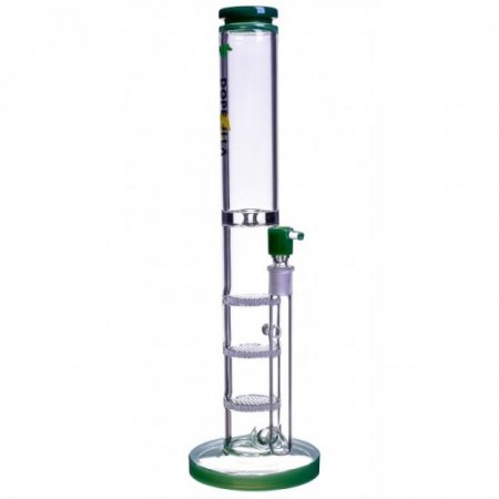 16" Extra Heavy Triple Honeycomb Bong Water Pipe With Matching Bowl Green New