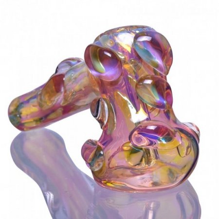 6" Golden Fumed Hammer Bubbler Golden Tint New