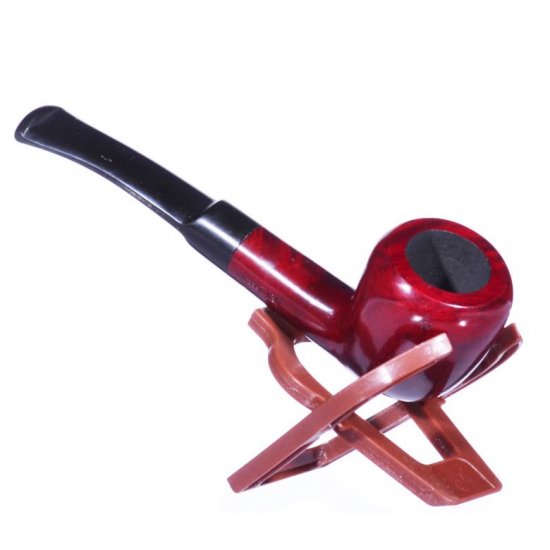 5\" Smooth Briarwood German Wooden Pipe Cherry Finish New