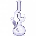 The Time Warp CLEAR GLASS Bong BUBBLE BEAKER WITH ANGLED NECK New
