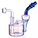 7" Fumed Recycler Dab Rig with Bowl and Banger Titled Neck Rainbow New