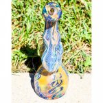 Sneaky Swirls 8" Golden Fumed Swirled Bubbler New