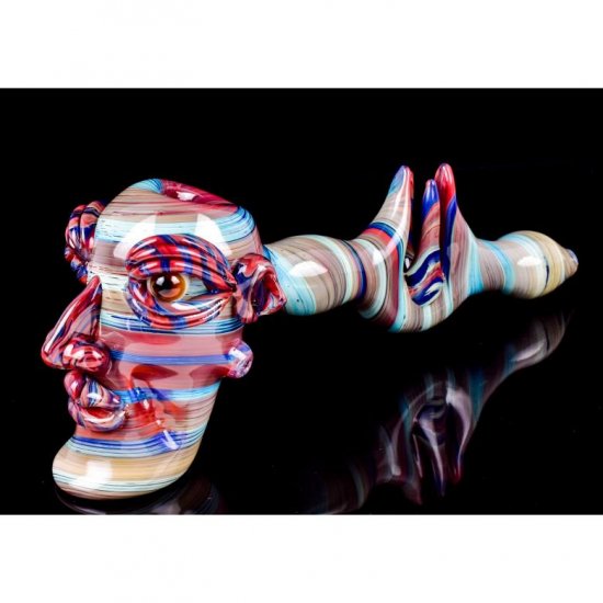 The Easter Moai 10\" Stone Face Hammer Bubbler New