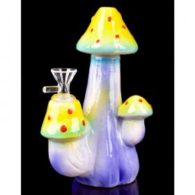 Triple Mushroom Bong 8" Ceramic Water Pipe New