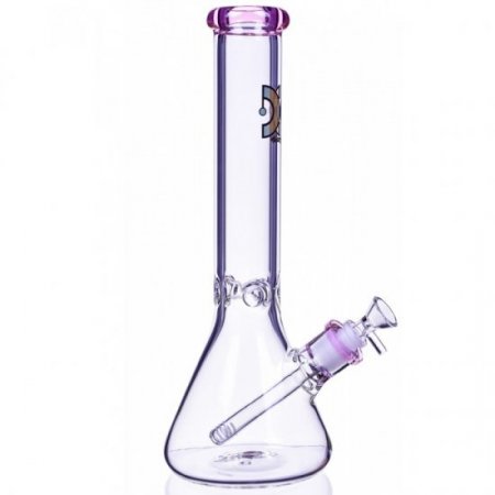 Dank Glass 14" 7mm Thick Clear Beaker Base Bong Pink New