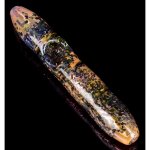 The Wormhole - 6 Golden Sea Frit Work Steamroller Glass Hand Pipe New