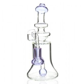 The Clarity Bong 8 High Quality Water Pipe with Ball Shaped Perc and a 14MM banger- Purple New