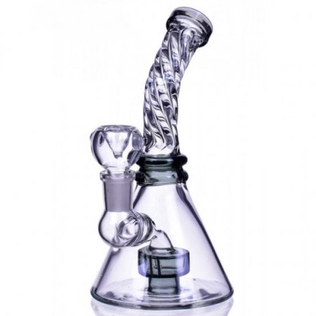 The Cyclone 7" Twisted Neck Matrix Beaker Bong Water Pipe Ash Black New