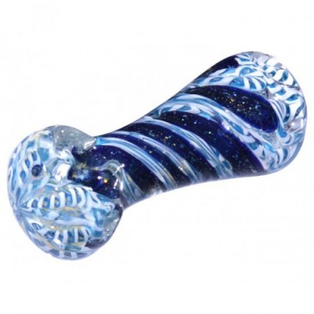 4" Swirl Dichroic Pipe - Dichro Blue New