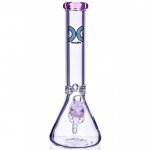 Dank Glass 14" 7mm Thick Clear Beaker Base Bong Pink New