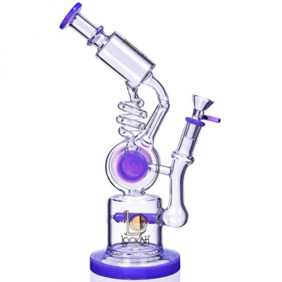 Smoker\'s Gun Lookah 12\" Coil To Inline Perc Bong Purple New