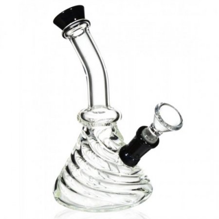 The Whirlpool Glass Bong 7 Beaker Bottom Bong with Clear Spirals Assorted colors New