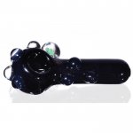 Bloom Despite the Dark - 4 Black Hand Pipe Covered in Clear Bubbles (One Contains a Flower) New