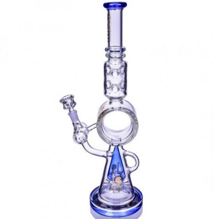 Lord Of Space Stone Lookah 18" Mushroom Domed Sprinkler Perc Bong Blue New