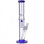 16" Inline Matrix Percolator Bong Glass Water Pipe Thick and Heavy Blue New