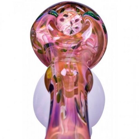 Smoke Flower - 4" Bubble Trap Golden Fumed Hand Pipe New