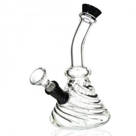 The Whirlpool Glass Bong 7 Beaker Bottom Bong with Clear Spirals Assorted colors New