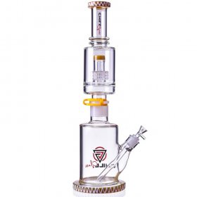 Chill Glass 20" Bong with Multi Percs with a Downstem and Bowl Yellow New