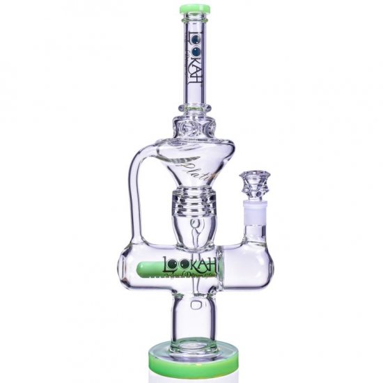 Nature Enforcer Lookah 17\" Inline Recycler Perc Bong Milky Green New